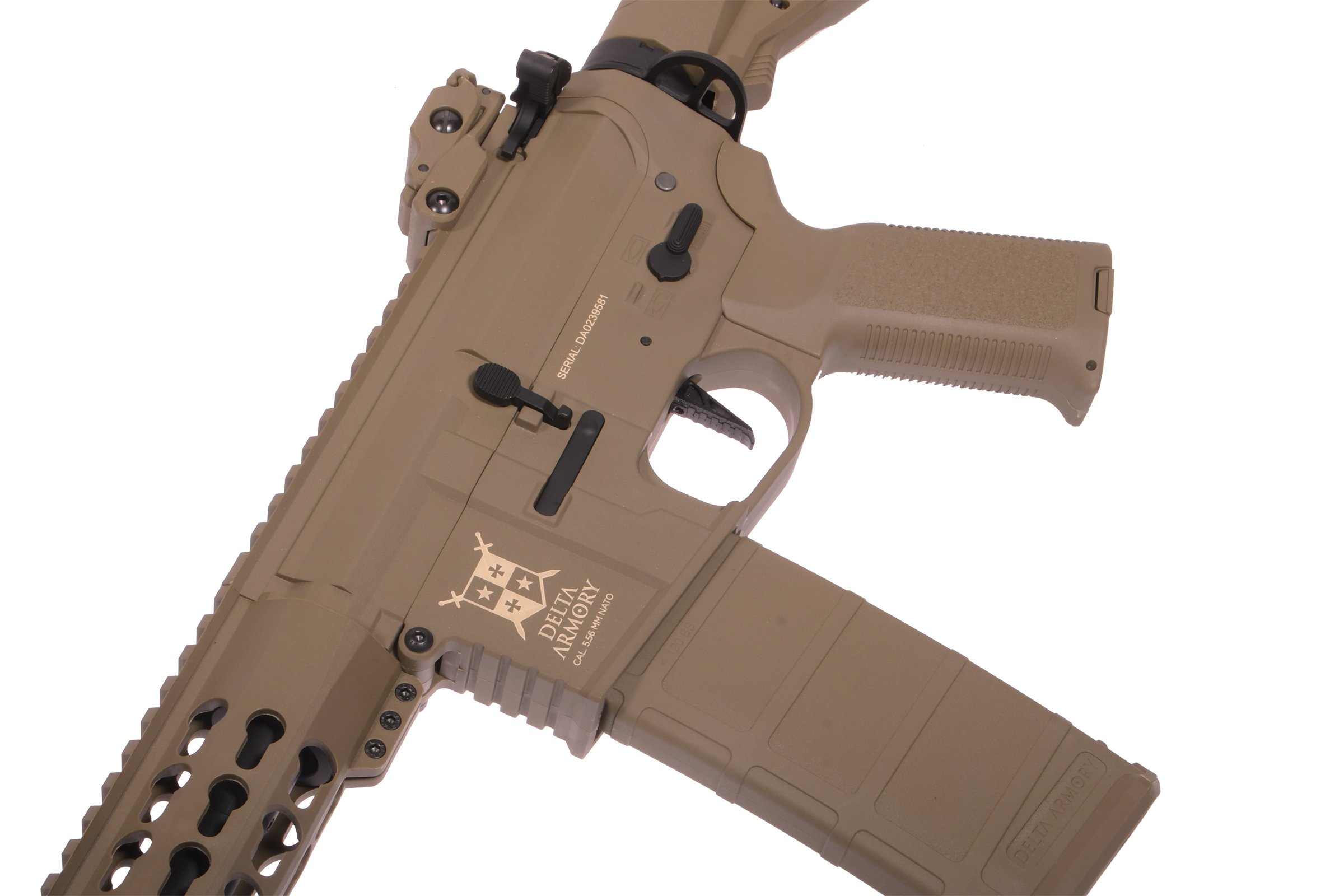 Delta Armory airsoft gun AR15 KeyMod 10" Charlie Eagle Tan