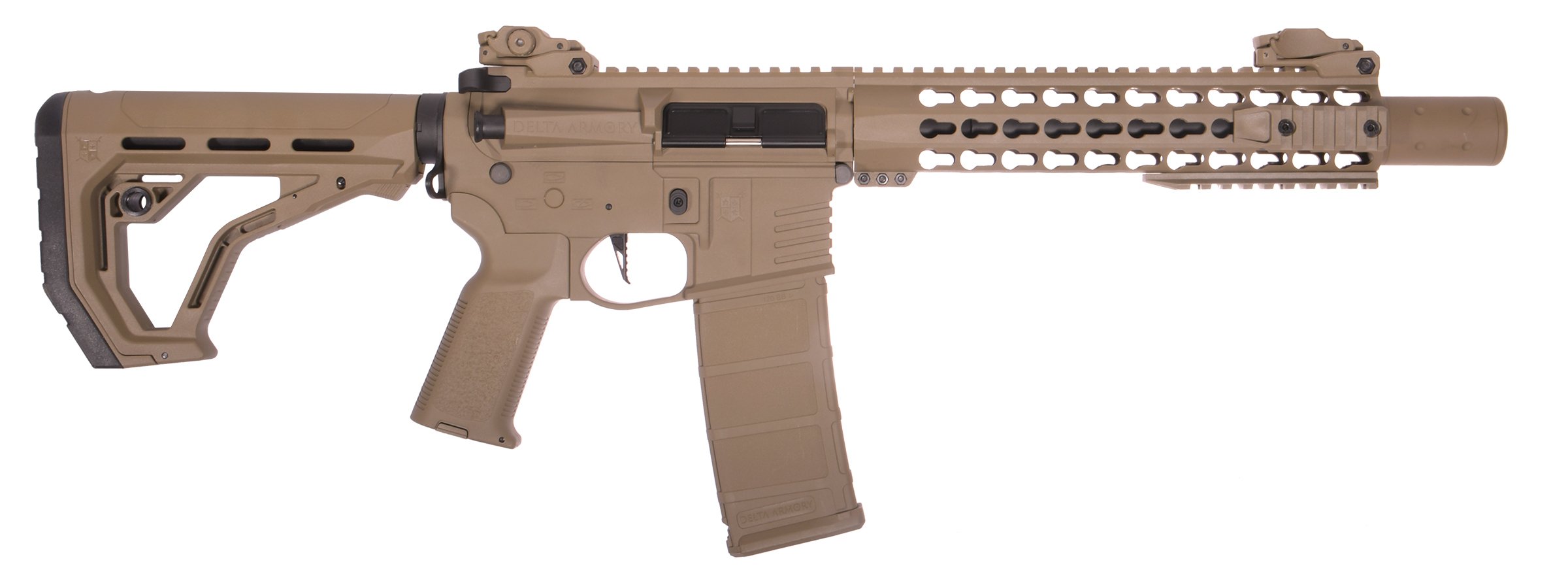 Delta Armory airsoft gun AR15 KeyMod 10" Charlie Eagle Tan
