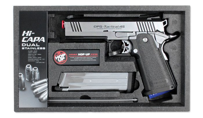 TOKYO MARUI Airsoft Pistol Hi-Capa 4.3 Custom Dual Stainless GBB TOKYO MARUI Airsoft Pistol Hi-Capa 4.3 Custom Dual Stainless GBB