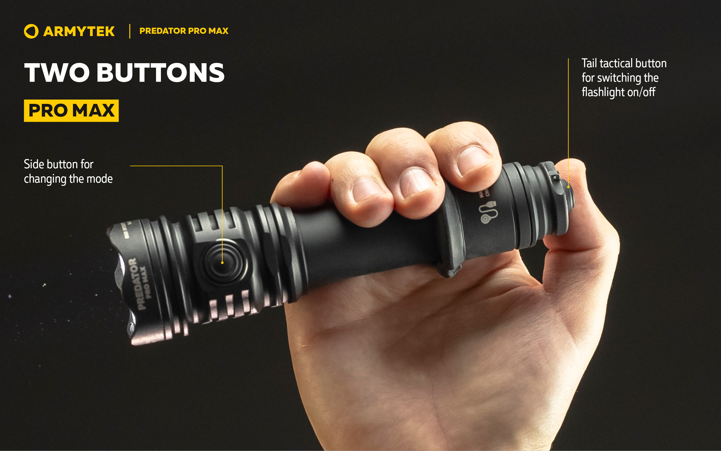 ARMYTEK Predator Pro Max Magnet USB PCB White
