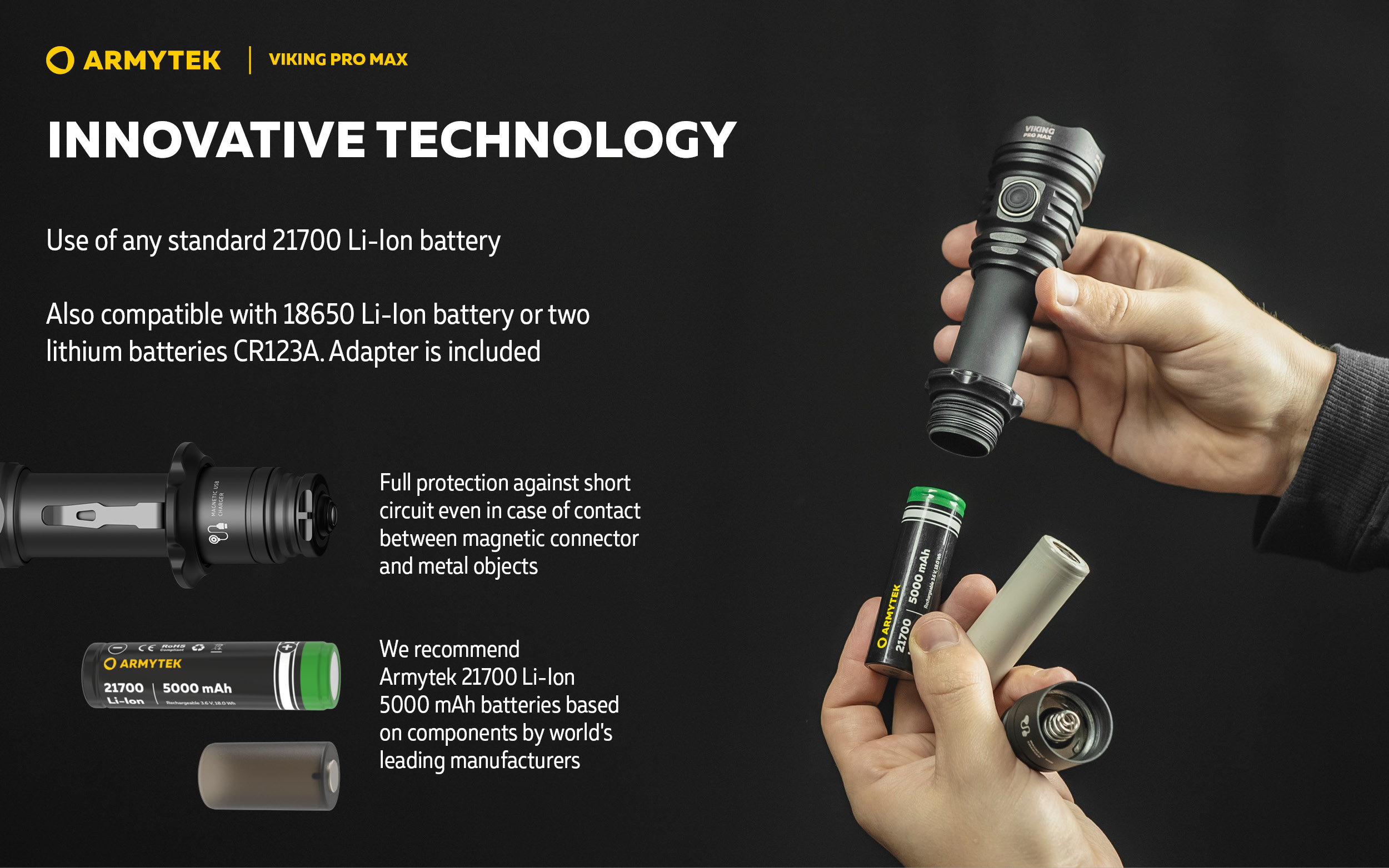ARMYTEK Viking Pro Max Magnet USB PCB White