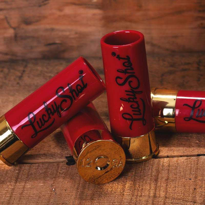 LUCKY SHOT Shot Glasses - Shotgun Shells (SET OF 4)