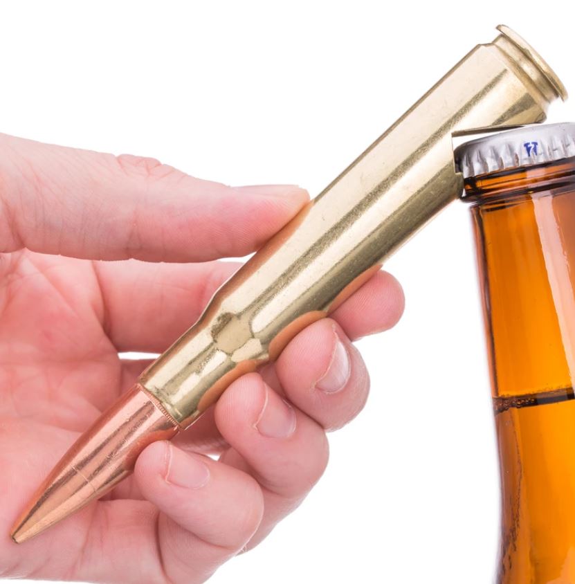 LUCKY SHOT Bullet Bottle Opener 50 Cal BMG - Brass