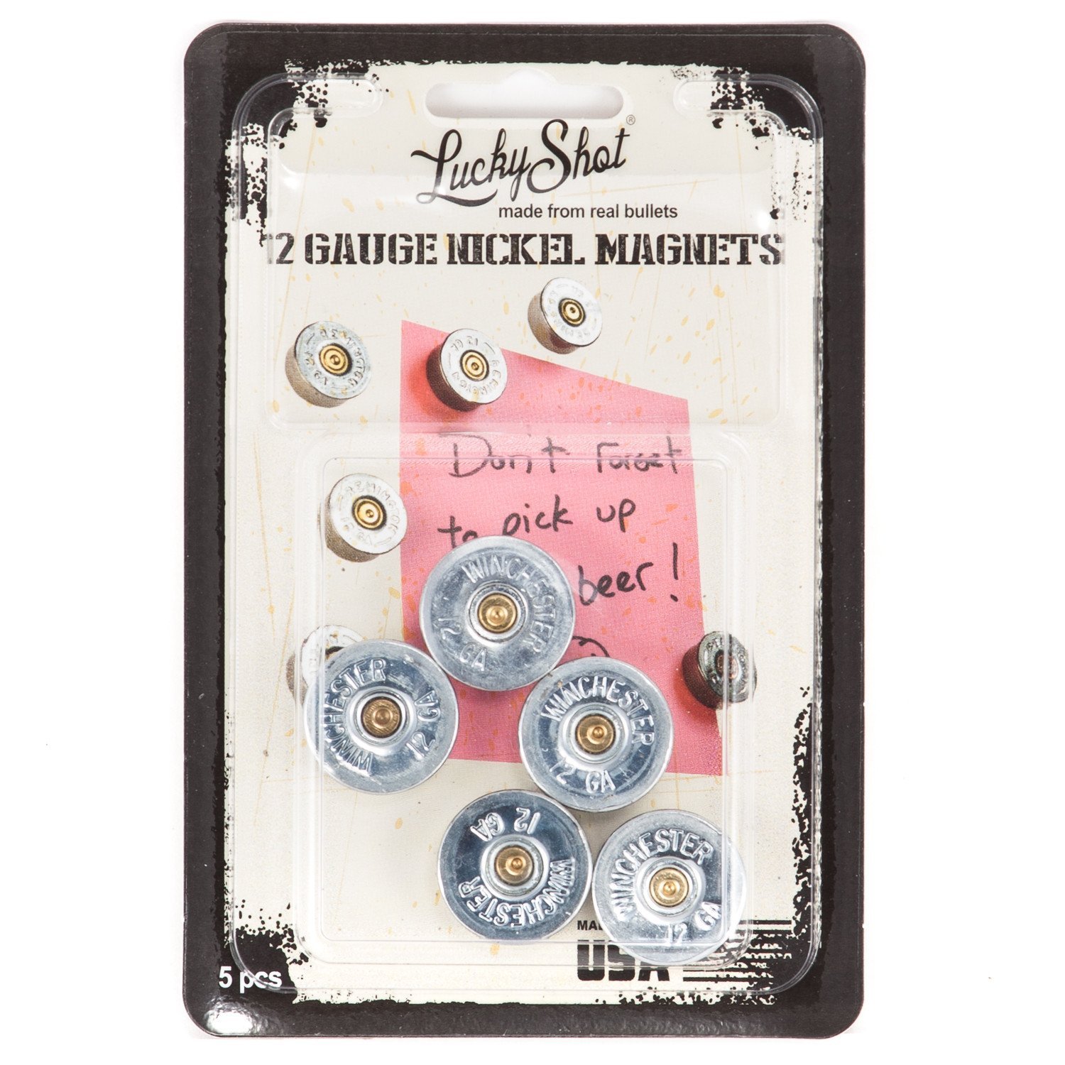 LUCKY SHOT 12 Gauge Bullet Magnets - (5pcs)