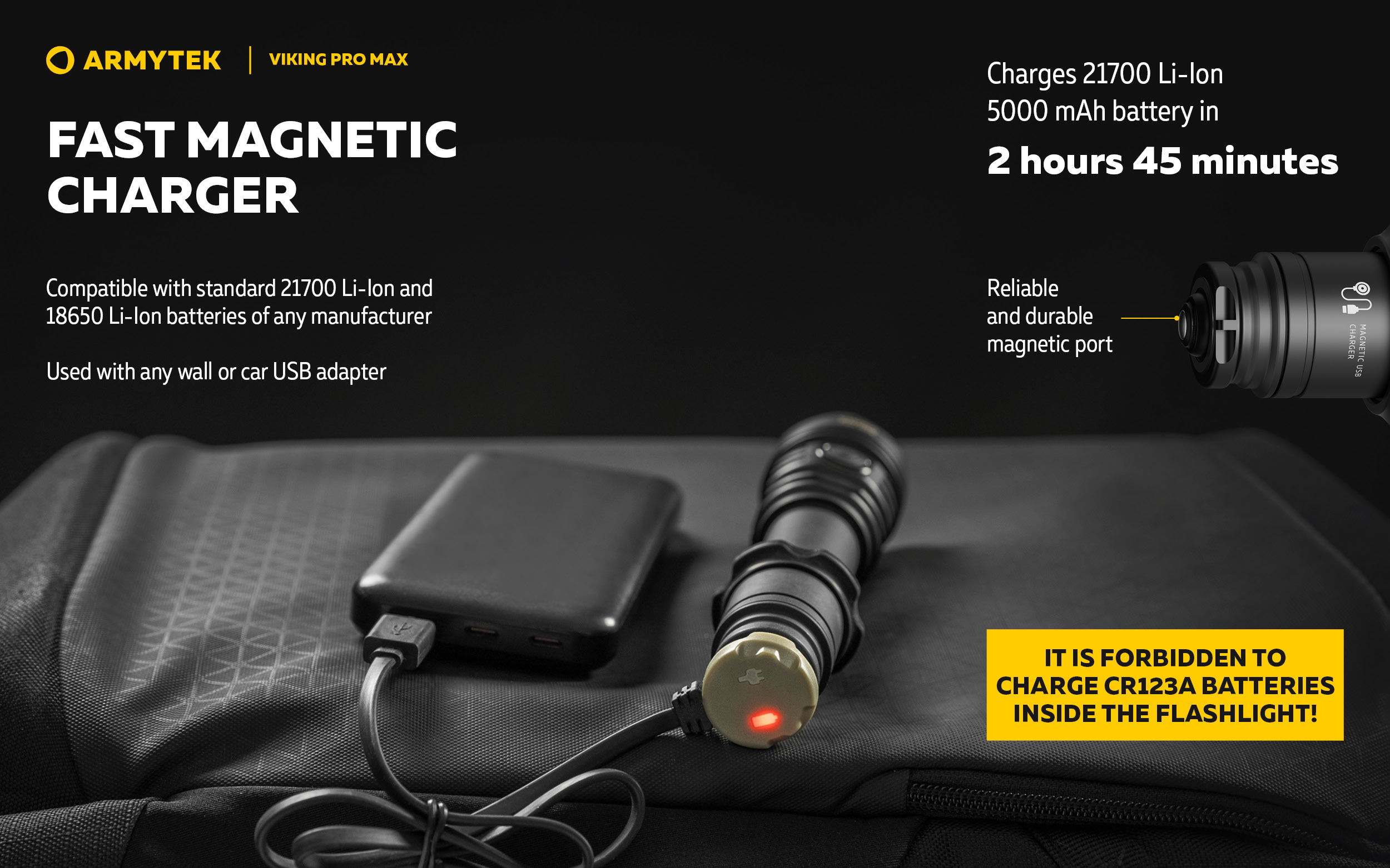 ARMYTEK Viking Pro Max Magnet USB PCB White