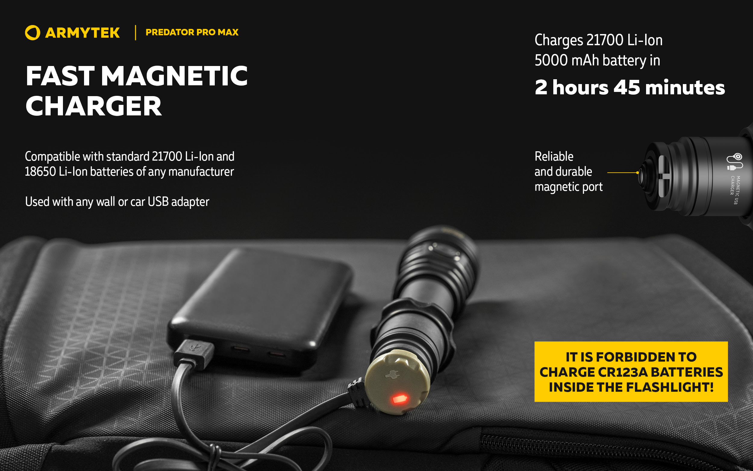 ARMYTEK Predator Pro Max Magnet USB PCB White