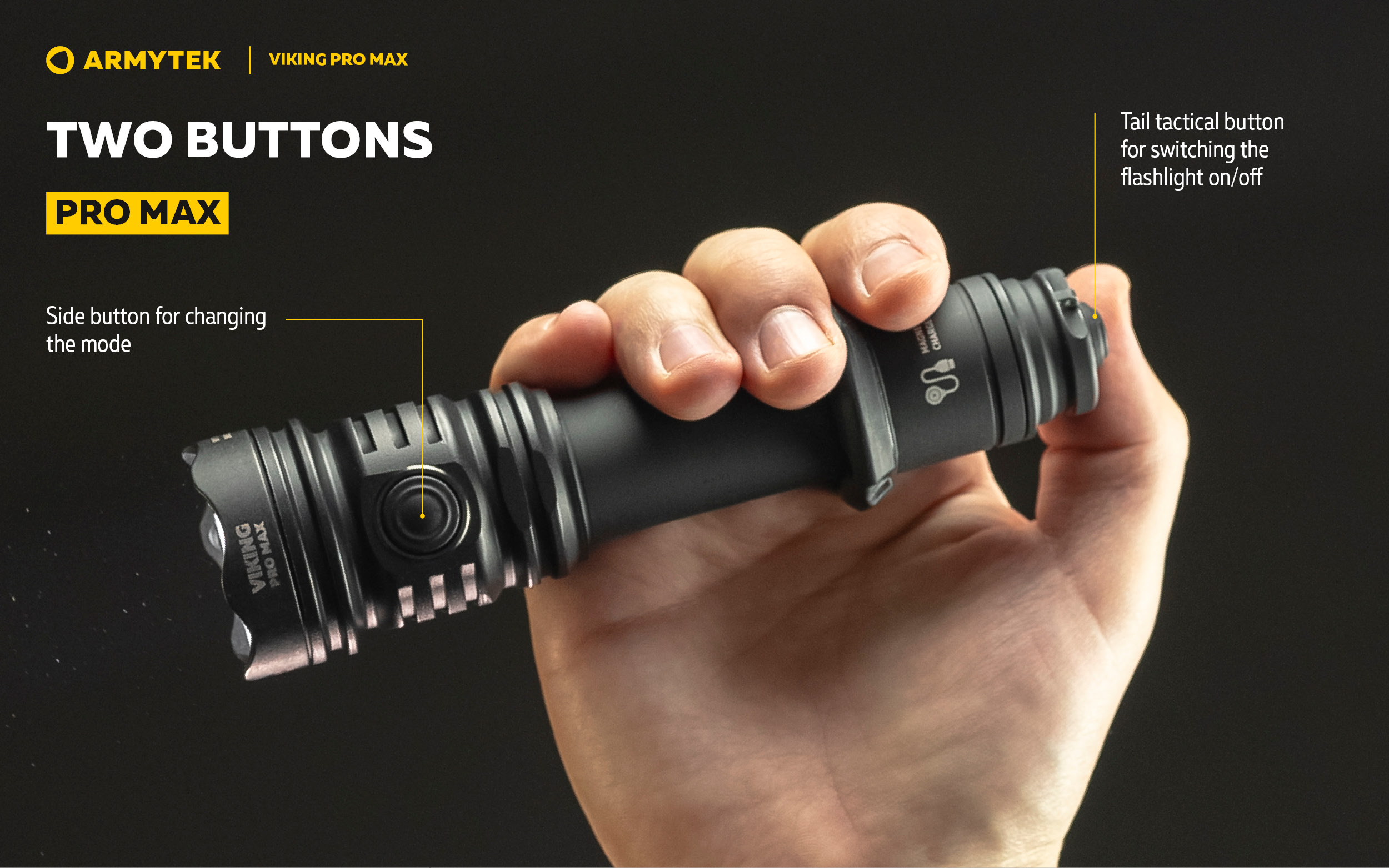 ARMYTEK Viking Pro Max Magnet USB PCB White