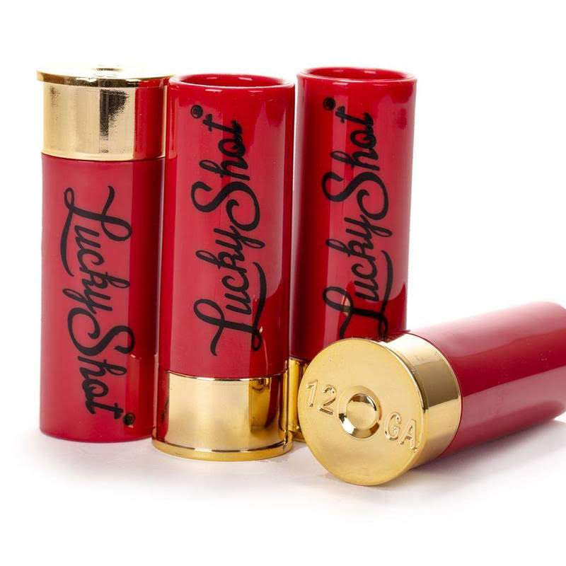 LUCKY SHOT Shot Glasses - Shotgun Shells (SET OF 4)