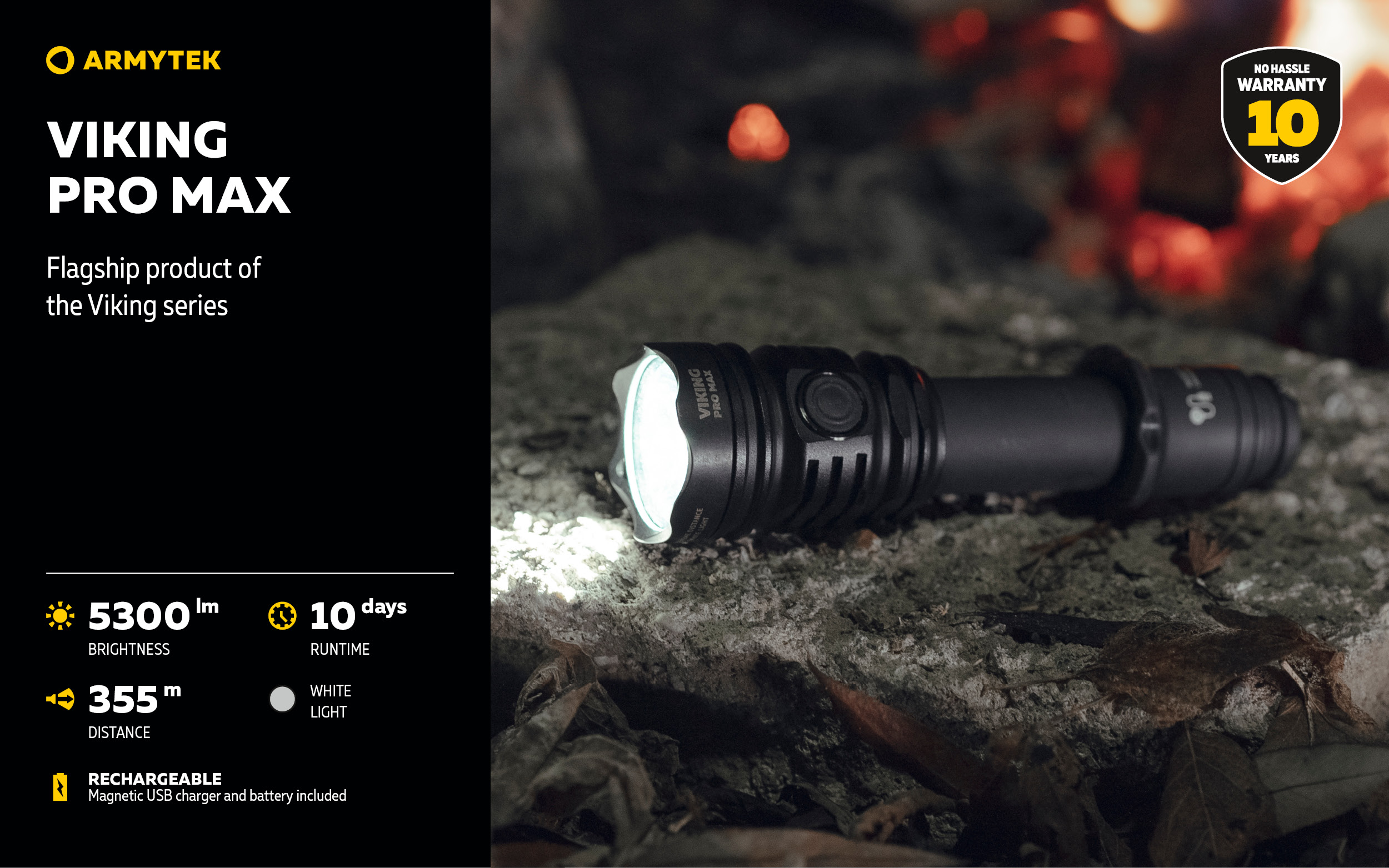 ARMYTEK Viking Pro Max Magnet USB PCB White