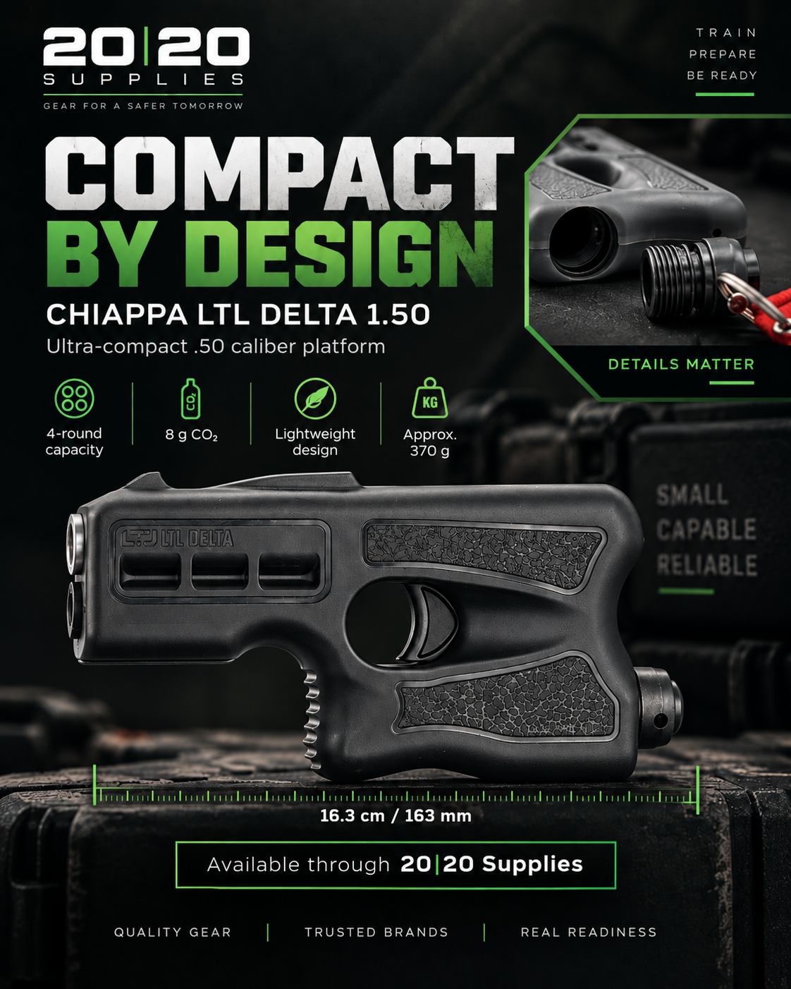 Chiappa LTL Delta 1.50 C02 Pocket Pistol Black