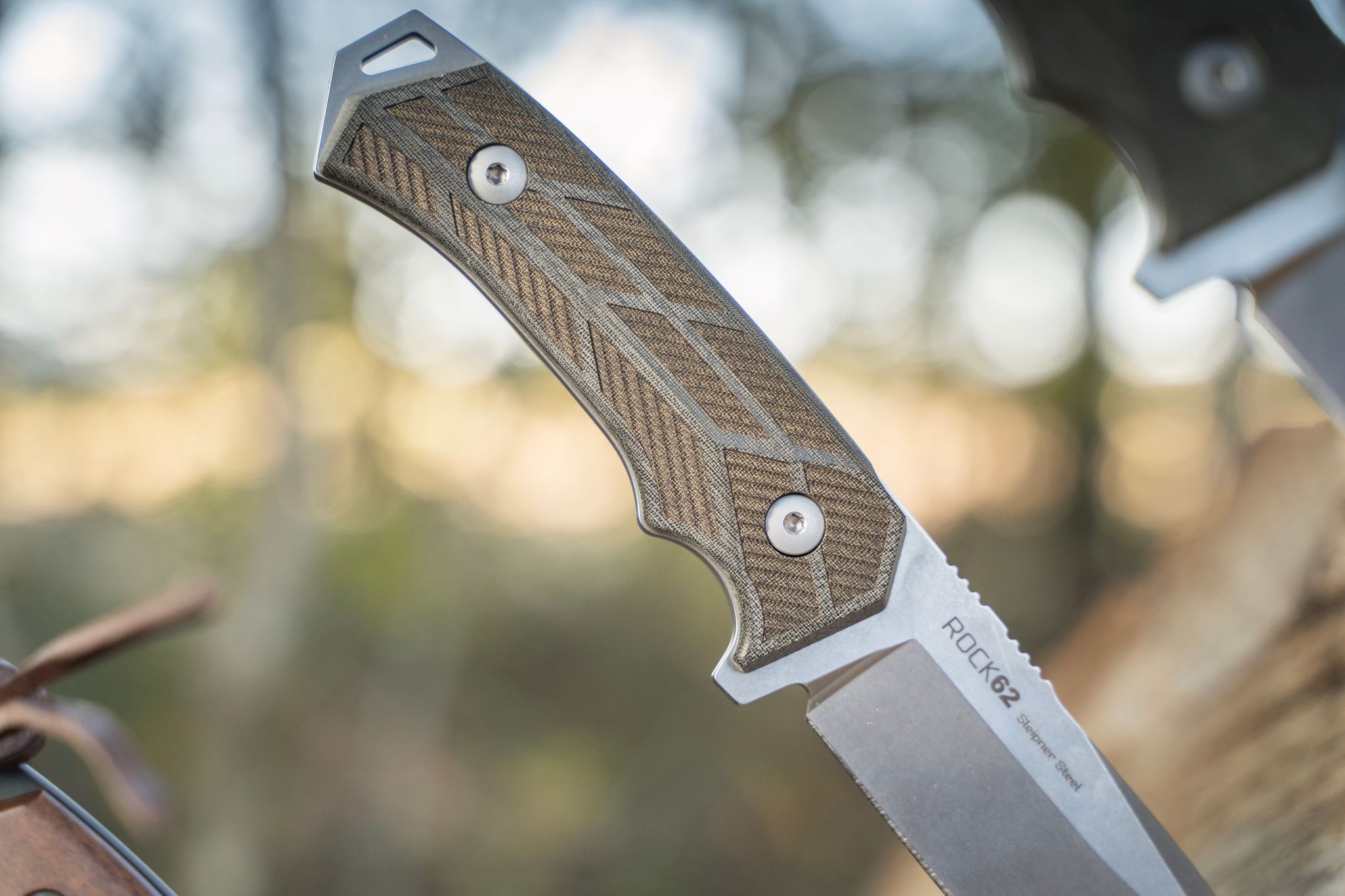 WOOX Rock 62 Micarta Knife Engraved