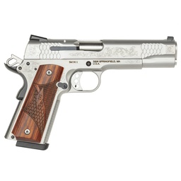 SW1911 Engraved S/S Gls Bead .45 Auto 4.5in 8rnd SAO