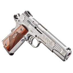 SW1911 Engraved S/S Gls Bead .45 Auto 4.5in 8rnd SAO