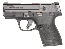 M&P 9 Shield Plus, White Dot Sights, Flat Trigger, Thumb Safety, Blk 9mm Luger 3.1in 2-10rnd TLCI