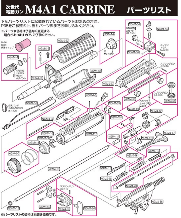TOKYO MARUI M4A1 Parts