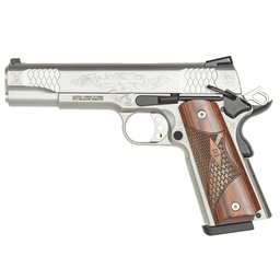 SW1911 Engraved S/S Gls Bead .45 Auto 4.5in 8rnd SAO